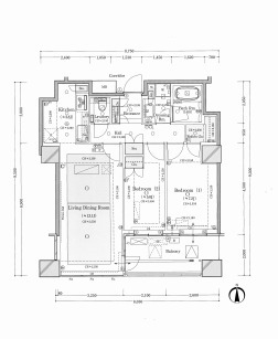 堂島ザ・レジデンスマークタワー 2702 間取り図