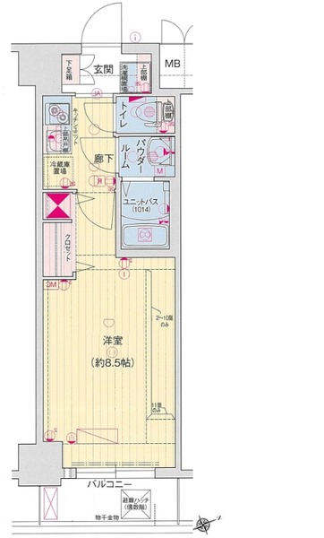 ララプレイスOSAKADOMECITYフトゥーロ 802 間取り図