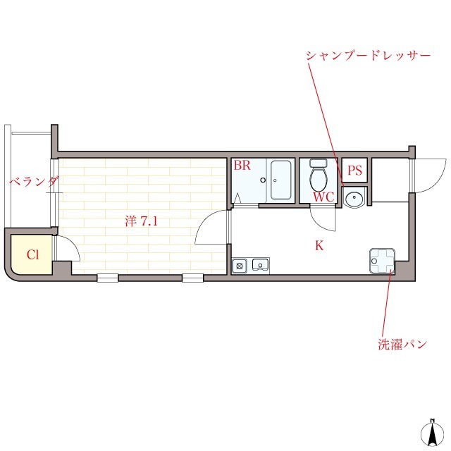オリエンタル西天満 501 間取り図