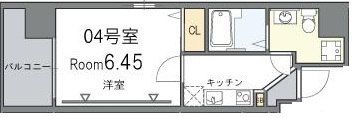 ウエンズ東心斎橋 504 間取り図