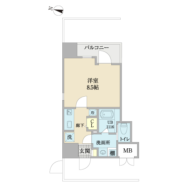 フォンテーヌ東梅田 0901 間取り図