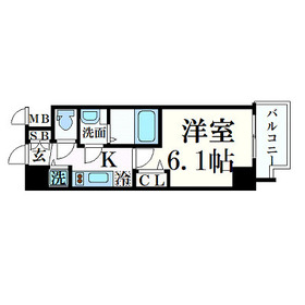 プレサンス心斎橋ブライト 801 間取り図
