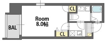 ドゥエリング天満 801 間取り図