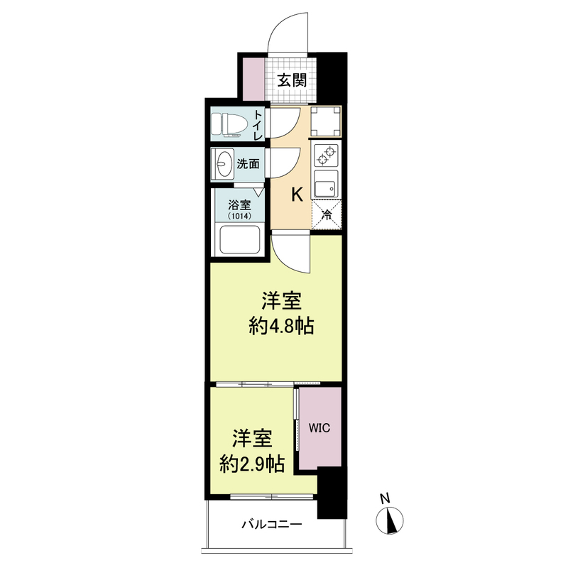 セレニテ難波グランデシュッド 1310 間取り図