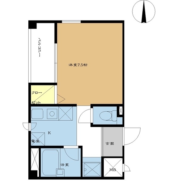 クロワール北梅田 0505 間取り図