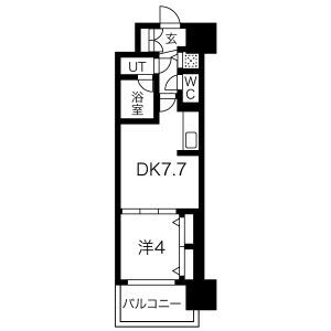 グランカーサ難波元町 906 間取り図