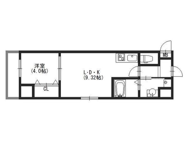 モダンアパートメント大阪ドーム前 101 間取り図