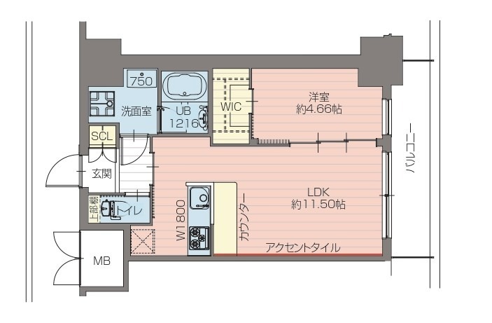 プレジオ恵美須9-15F 1403 間取り図