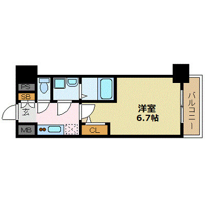 エスリード大阪上本町グリーズ 1502 間取り図