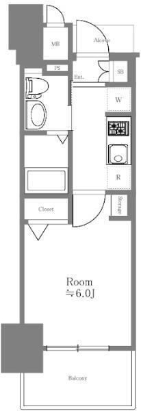 エステムプラザ大手前エヴァース 603 間取り図