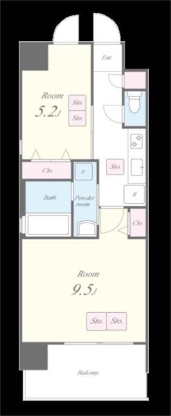 ＮＯＲＴＨ　ＶＩＬＬＡＧＥ　ＢＩＲＴＨ　ＰＬＡＣＥ 401 間取り図
