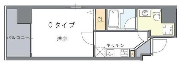 ウエンズ東心斎橋 804 間取り図