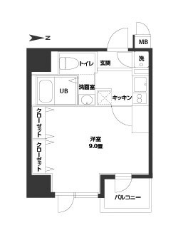 ルクレ西長堀 0302 間取り図