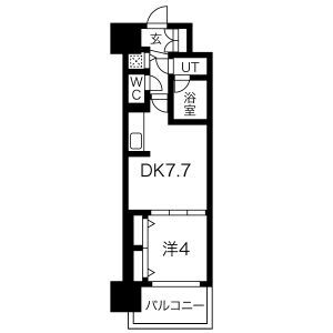 グランカーサ難波元町 1007 間取り図