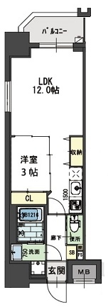 ラ・フォルム本町ＷＥＳＴ 501 間取り図