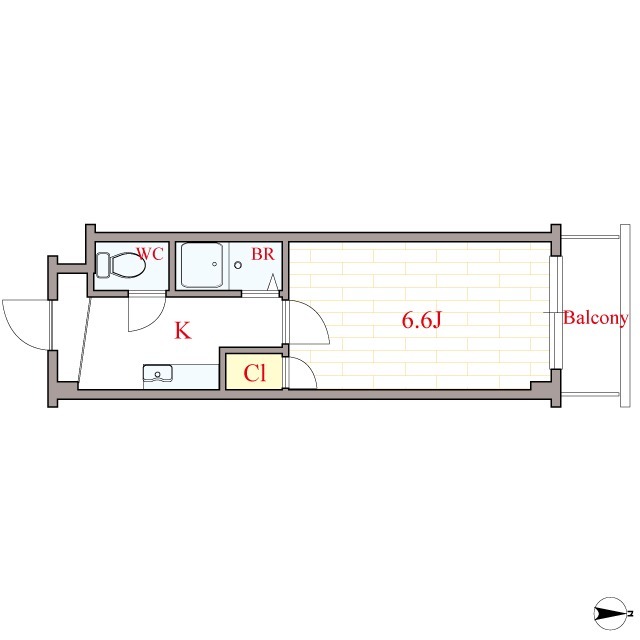 ベルフレージュ南堀江 1203 間取り図