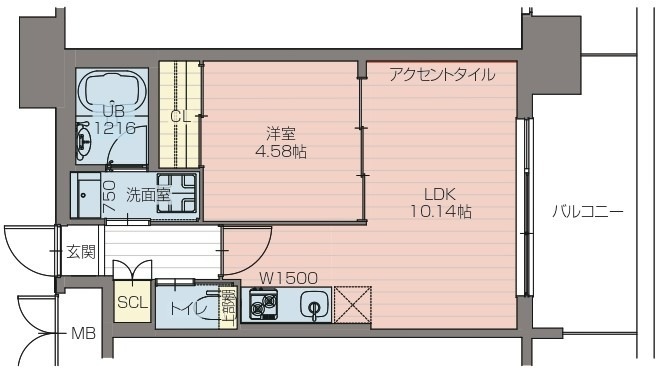 プレジオ阿波座9-15F 1105 間取り図