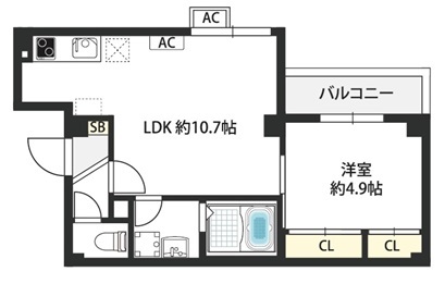 Raffine朝日が丘町 102 間取り図