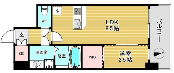 セレニテ谷町六丁目アリエ 202 間取り図