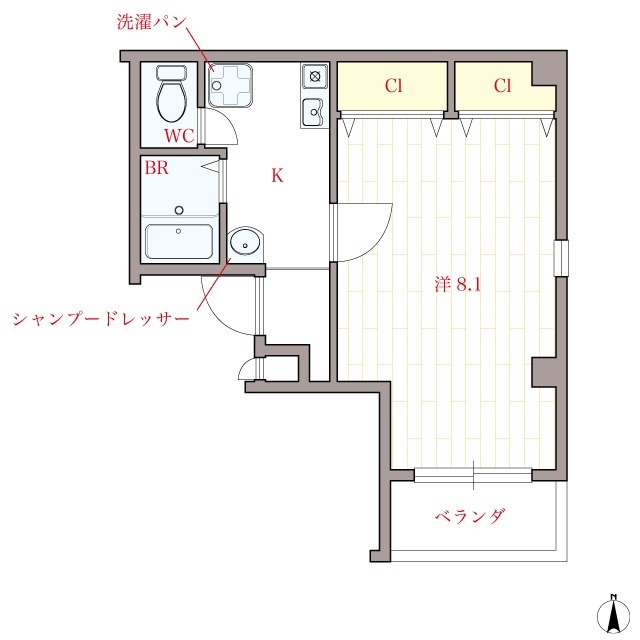 オリエンタル西天満 405 間取り図