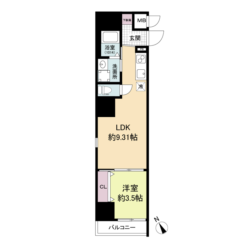 ＵＲＢＡＮ　ＰＡＲＫ難波南 0101 間取り図