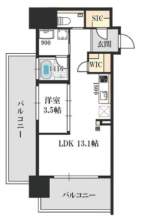 ベネチア天満橋 501 間取り図