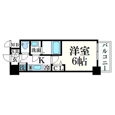 プレサンス心斎橋ブライト 1003 間取り図