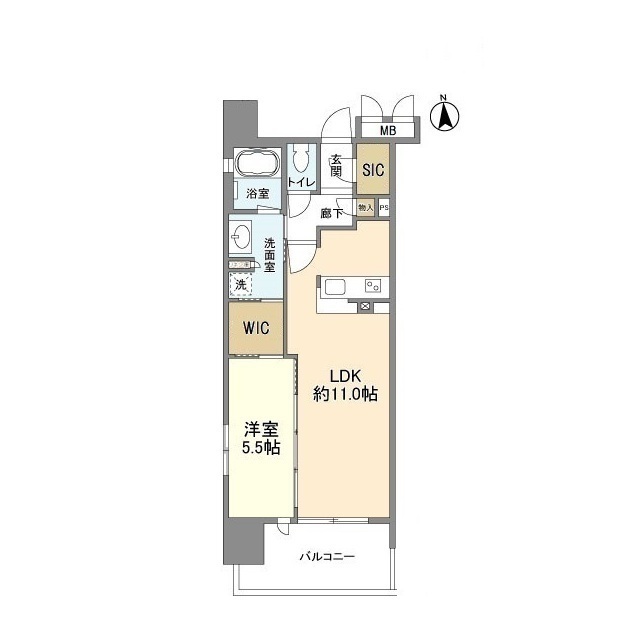 OPUS RESIDENCE SHINSAIBASHI SOUTH 0507 間取り図