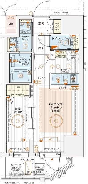 エステムコート堺筋本町 1404 間取り図