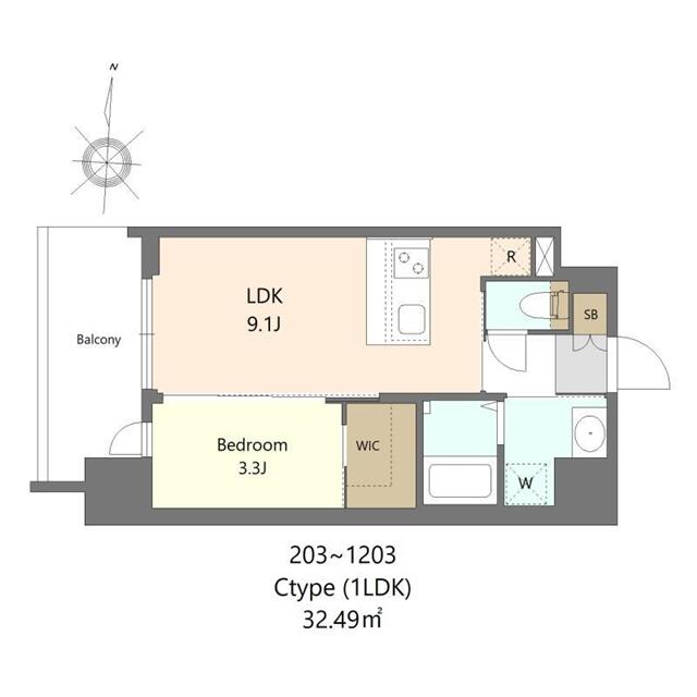 Ｓ－ＲＥＳＩＤＥＮＣＥ難波西ａｌｔｅｒ 1003 間取り図