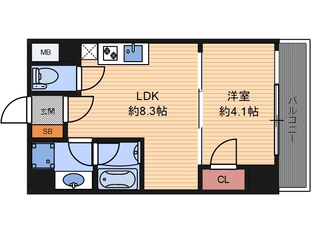 ブエナビスタ江坂広芝町 401 間取り図
