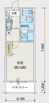 リアフラッツ上ヶ原 303 間取り図