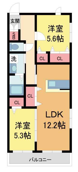 シーサイドヴィラ浜甲子園 302 間取り図