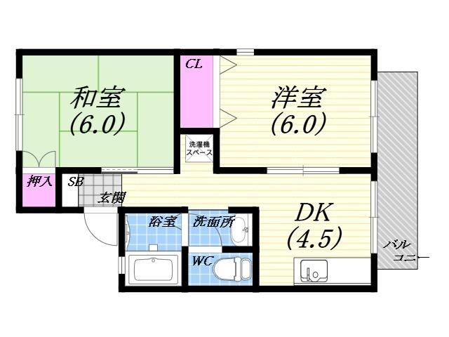 サニーハウス 202 間取り図