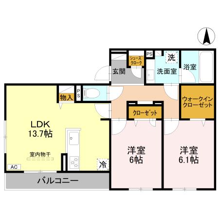 D-ROOM甲子園口 202 間取り図