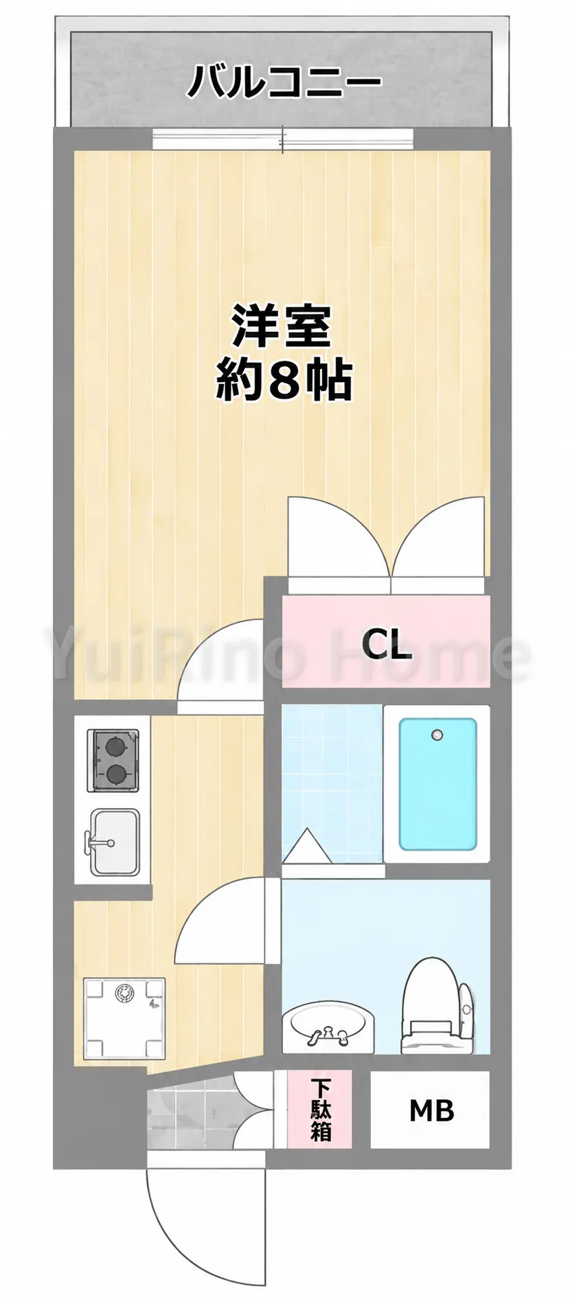 ONE ROOF FLAT NISHINOMIYA 508 間取り図