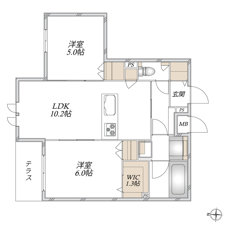 HEBEL MAISON 櫨塚 101 間取り図