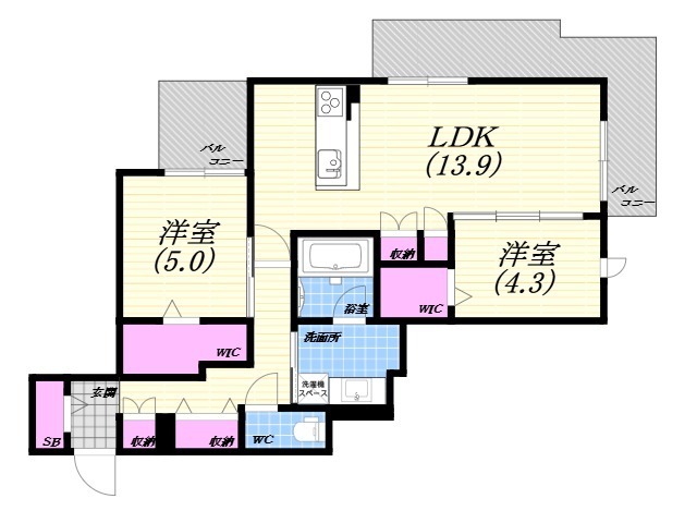 WING TOWA MAISON 201 間取り図