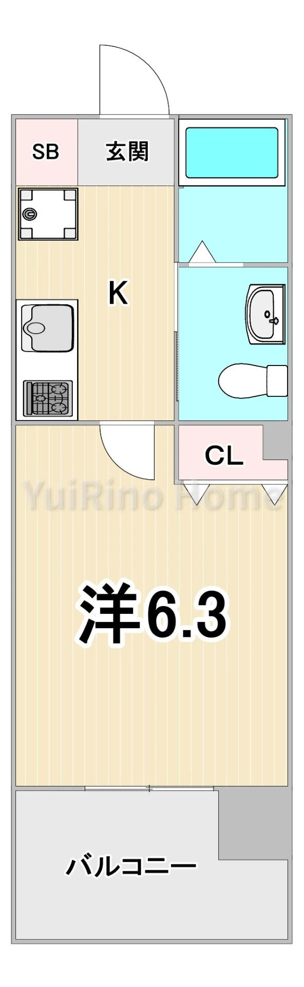 ダイドーメゾン阪神西宮駅前 405 間取り図