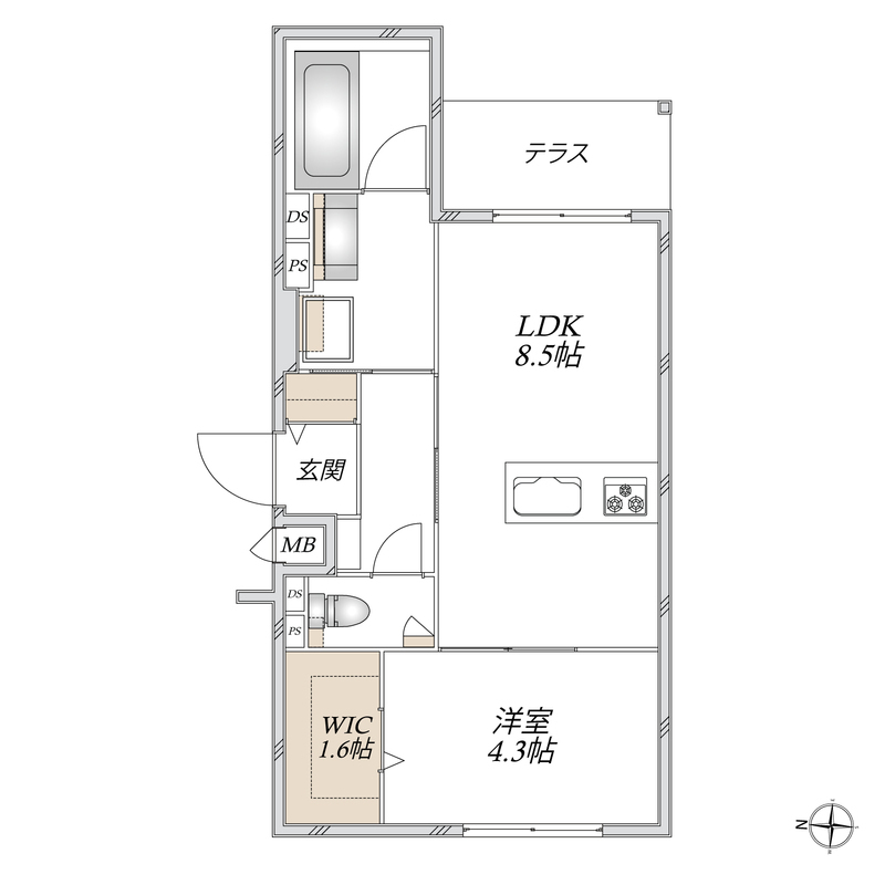 HEBEL MAISON 櫨塚 302 間取り図