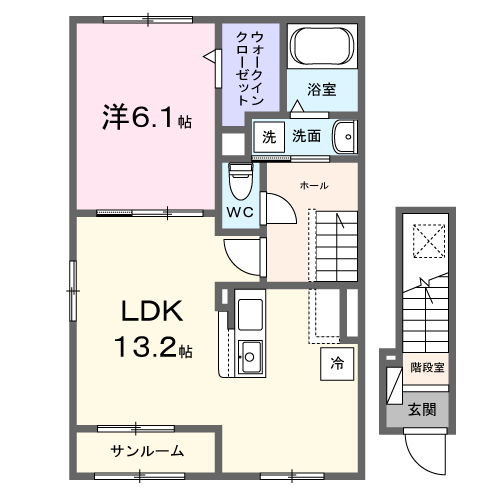 グリーンサイド 201 間取り図