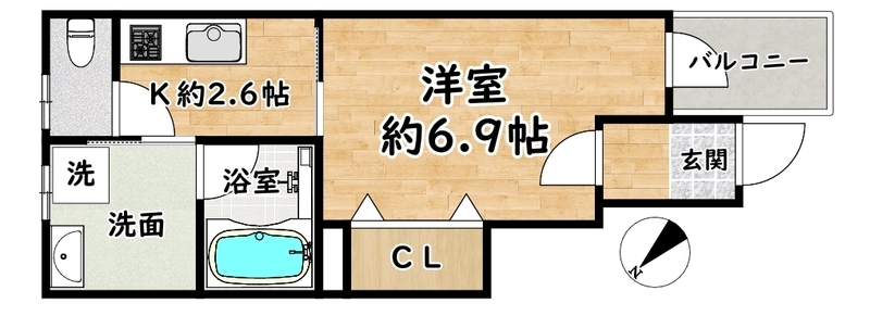 ＣＲＯＵＤ甲子園里中町 104 間取り図