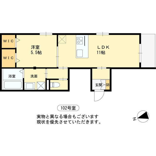 キャトル・レブローニュ 102 間取り図