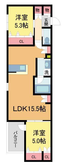 Ａｐｐｌａｕｓｅ ～アプローズ～ 202 間取り図