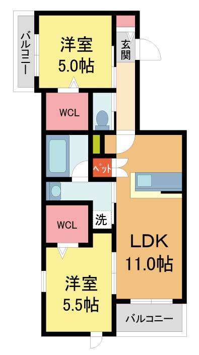 フォレスト西宮北口 201 間取り図