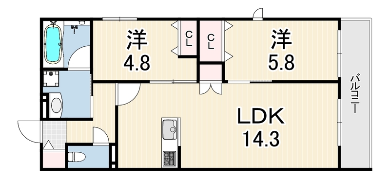 HEBEL MAISON 甲東園 203 間取り図