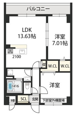 GROOVE上甲子園 303 間取り図