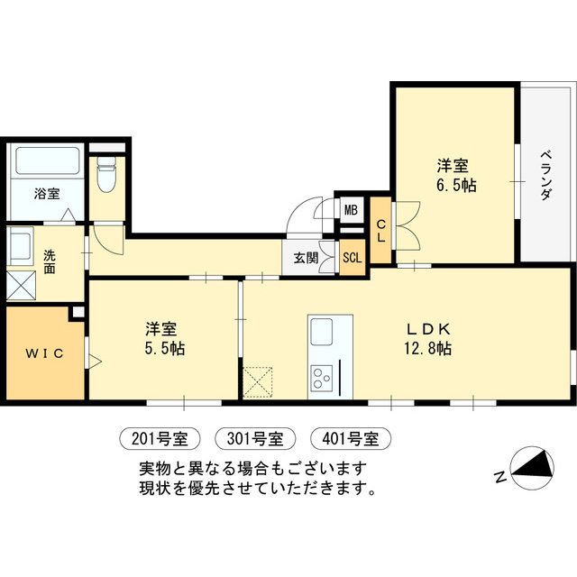 キャトル・レブローニュ 401 間取り図