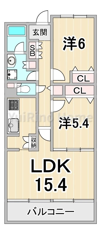 甲子園三番町ハイツ 417 間取り図