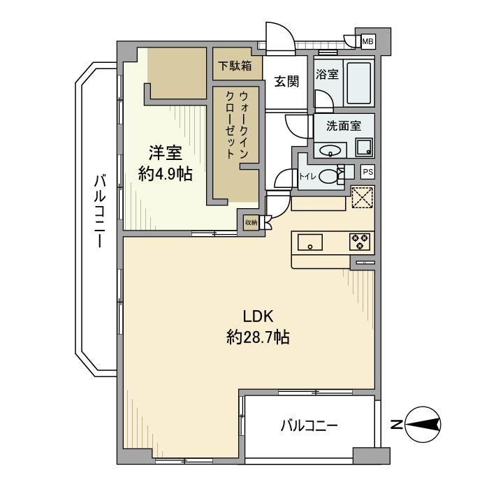 ファミール夙川宮西町 301 間取り図